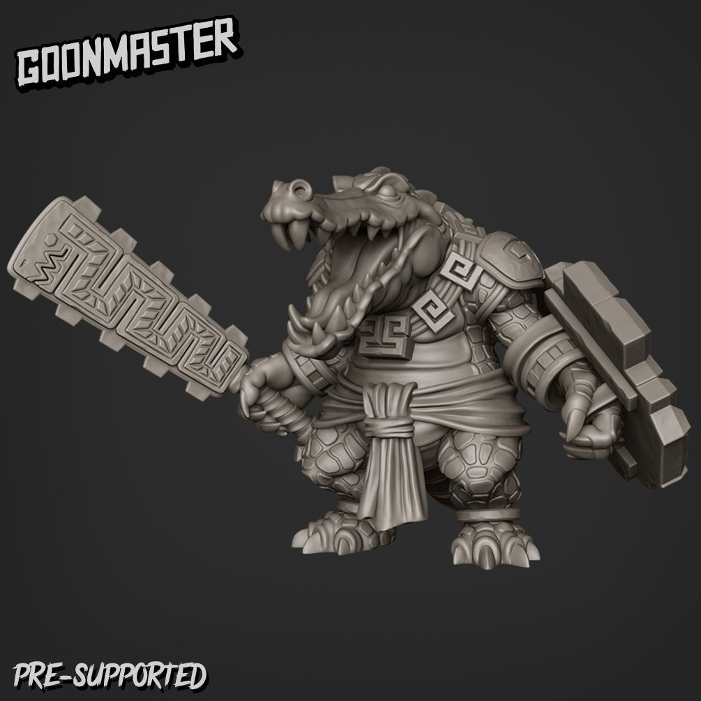 Crocodile Guard Miniature | C - Tabletop RPG & D&D miniature. Perfect for wargaming & collectors