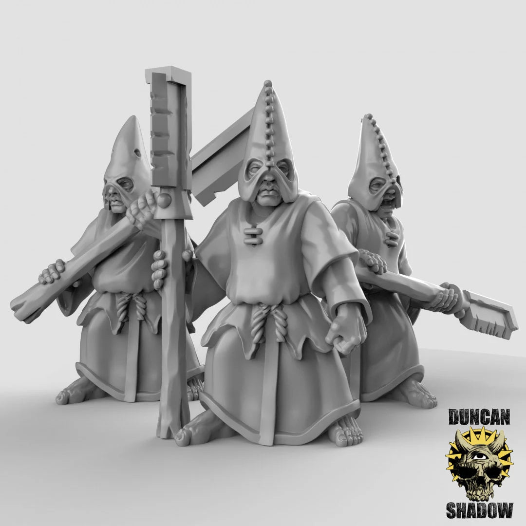 Cultist Axemen Miniature | Set of 3 - Tabletop RPG & D&D miniature. Perfect for wargaming & collectors