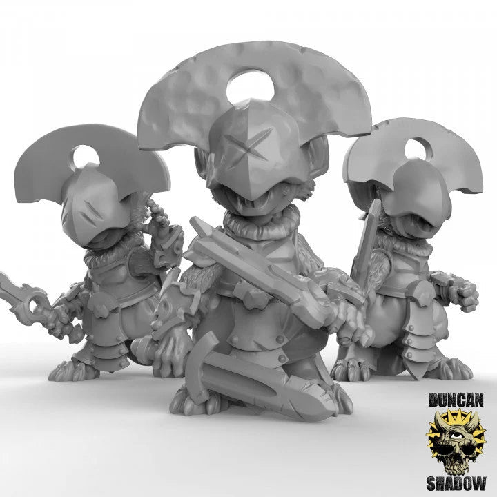 Cultist mouse Miniature | Set of 3 - Tabletop RPG & D&D miniature. Perfect for wargaming & collectors