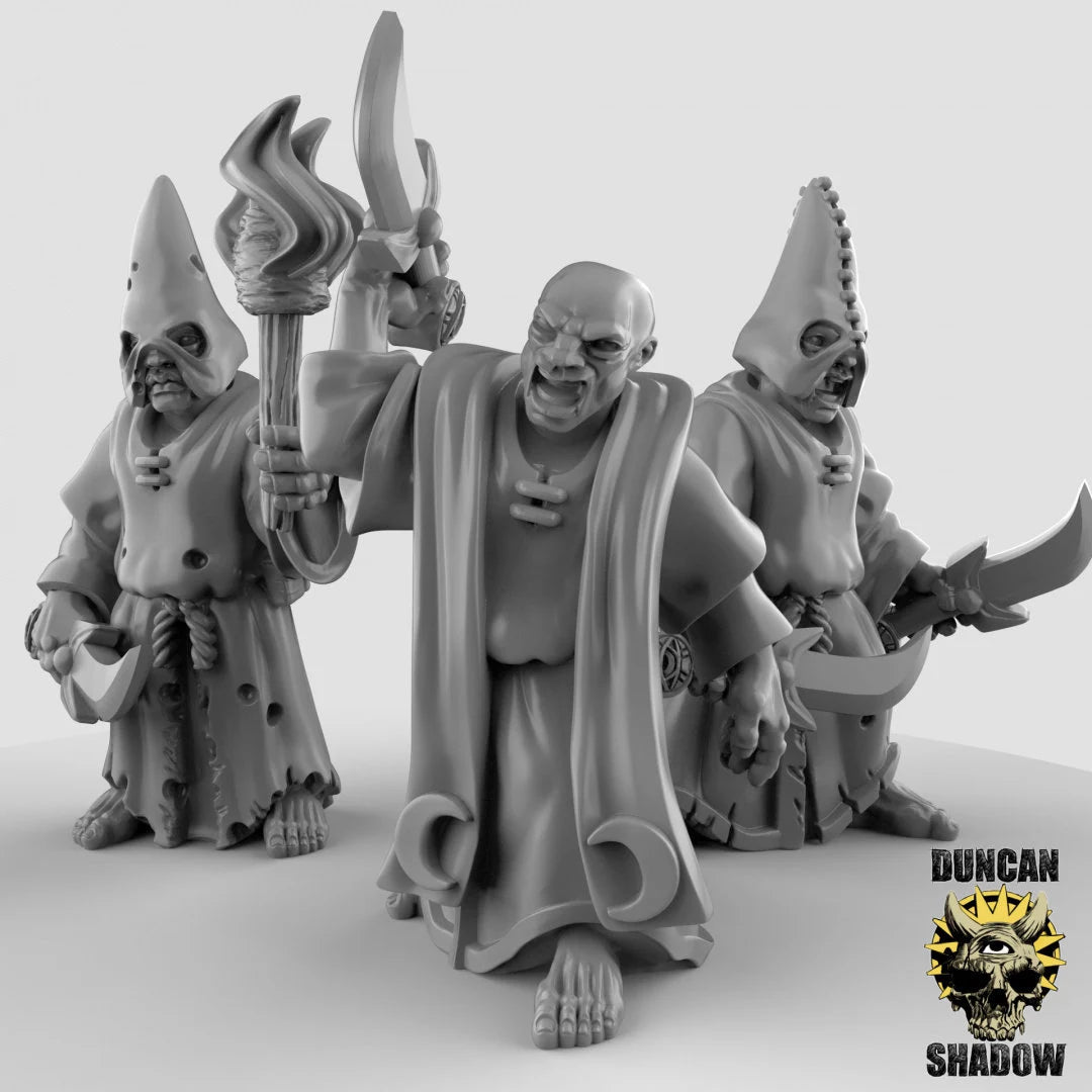 Cultist Warlock Miniature | Set of 3 - Tabletop RPG & D&D miniature. Perfect for wargaming & collectors