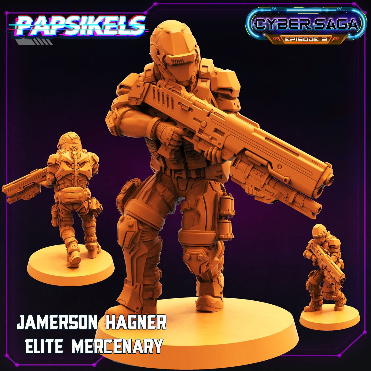 Cyber Villains Miniature | Merc - Tabletop RPG & D&D miniature. Perfect for wargaming & collectors