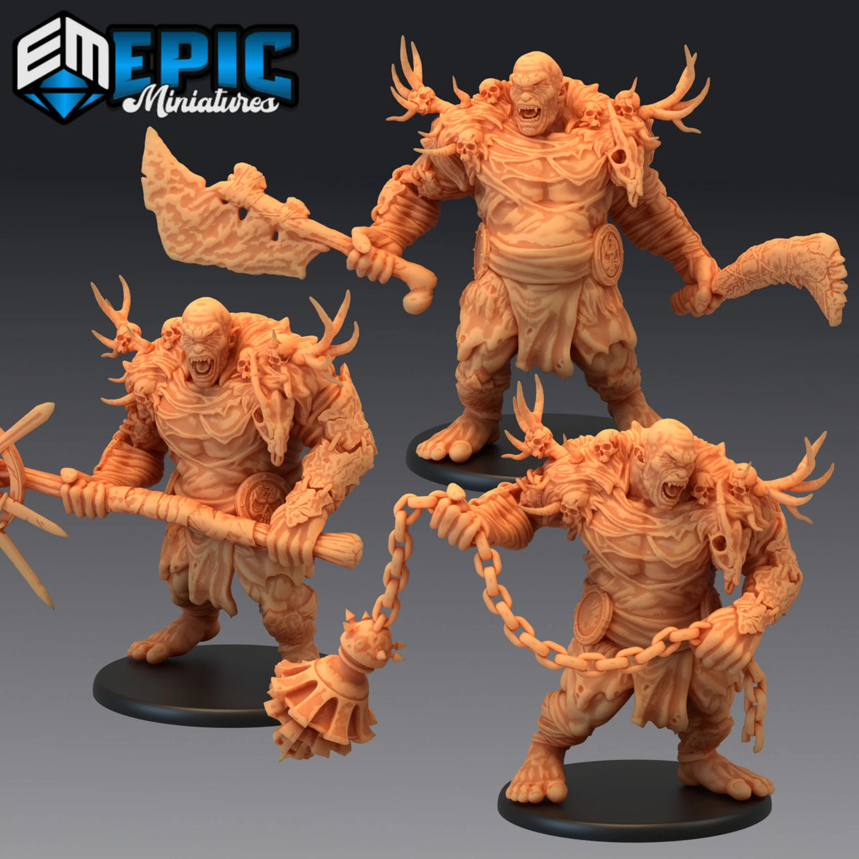 Cyclops Giant Miniature | Set of 3 - Tabletop RPG & D&D miniature. Perfect for wargaming & collectors