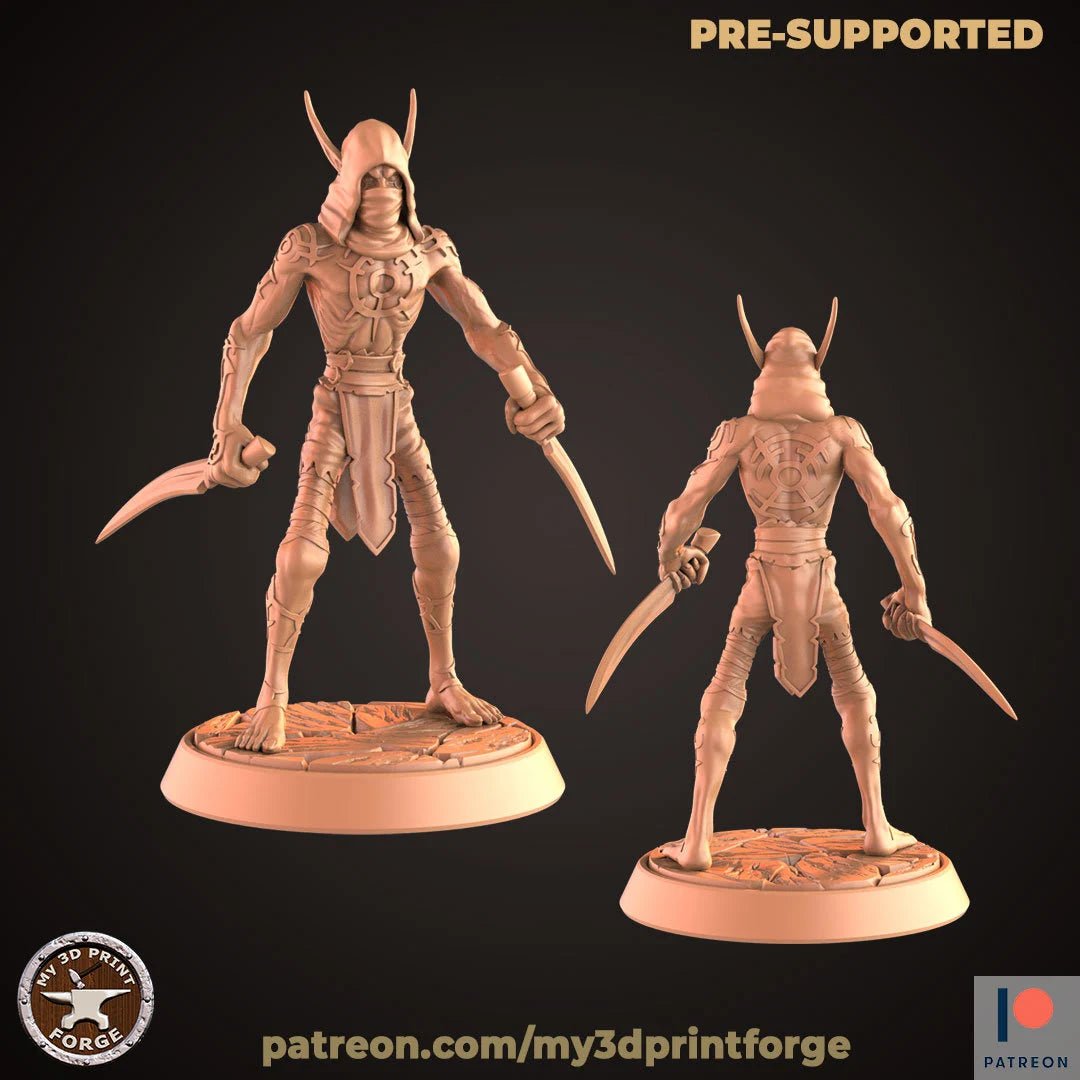 Dark Elves Miniature | A - Tabletop RPG & D&D miniature. Perfect for wargaming & collectors