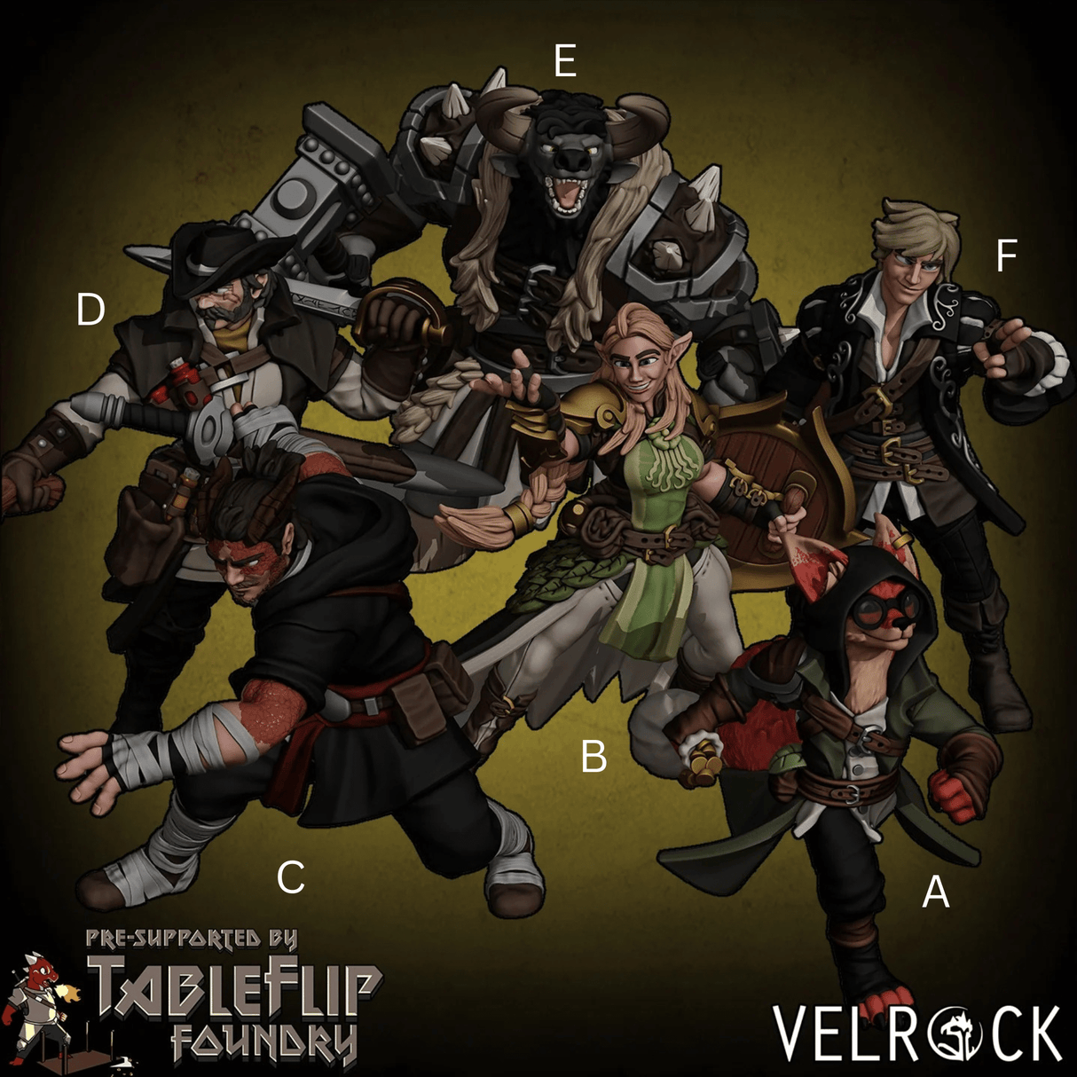Dead Wars Heroes Player Miniature | Set of 6 - Tabletop RPG & D&D miniature. Perfect for wargaming & collectors