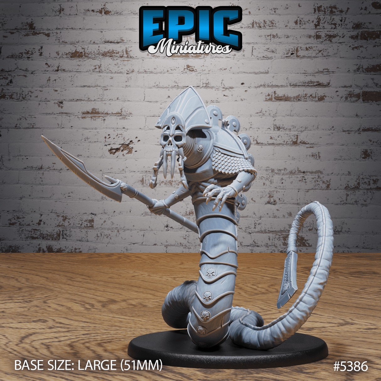 Death Serpent Miniature | B - Tabletop RPG & D&D miniature. Perfect for wargaming & collectors