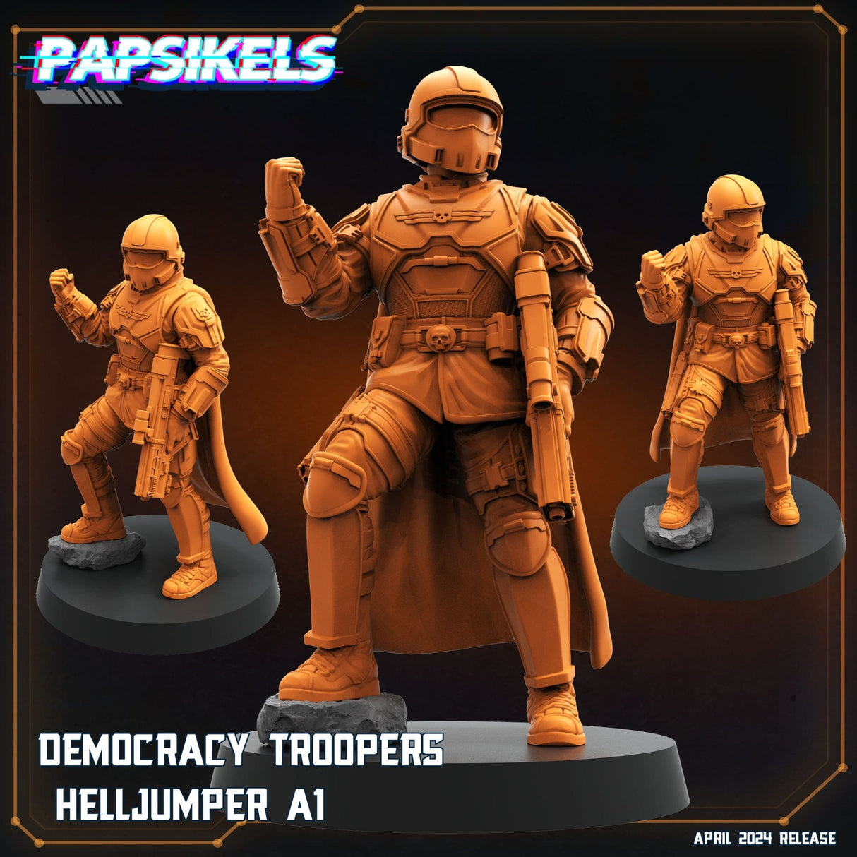 Democracy Troopers Helljumper Miniature | Helljumper 1 - Tabletop RPG & D&D miniature. Perfect for wargaming & collectors
