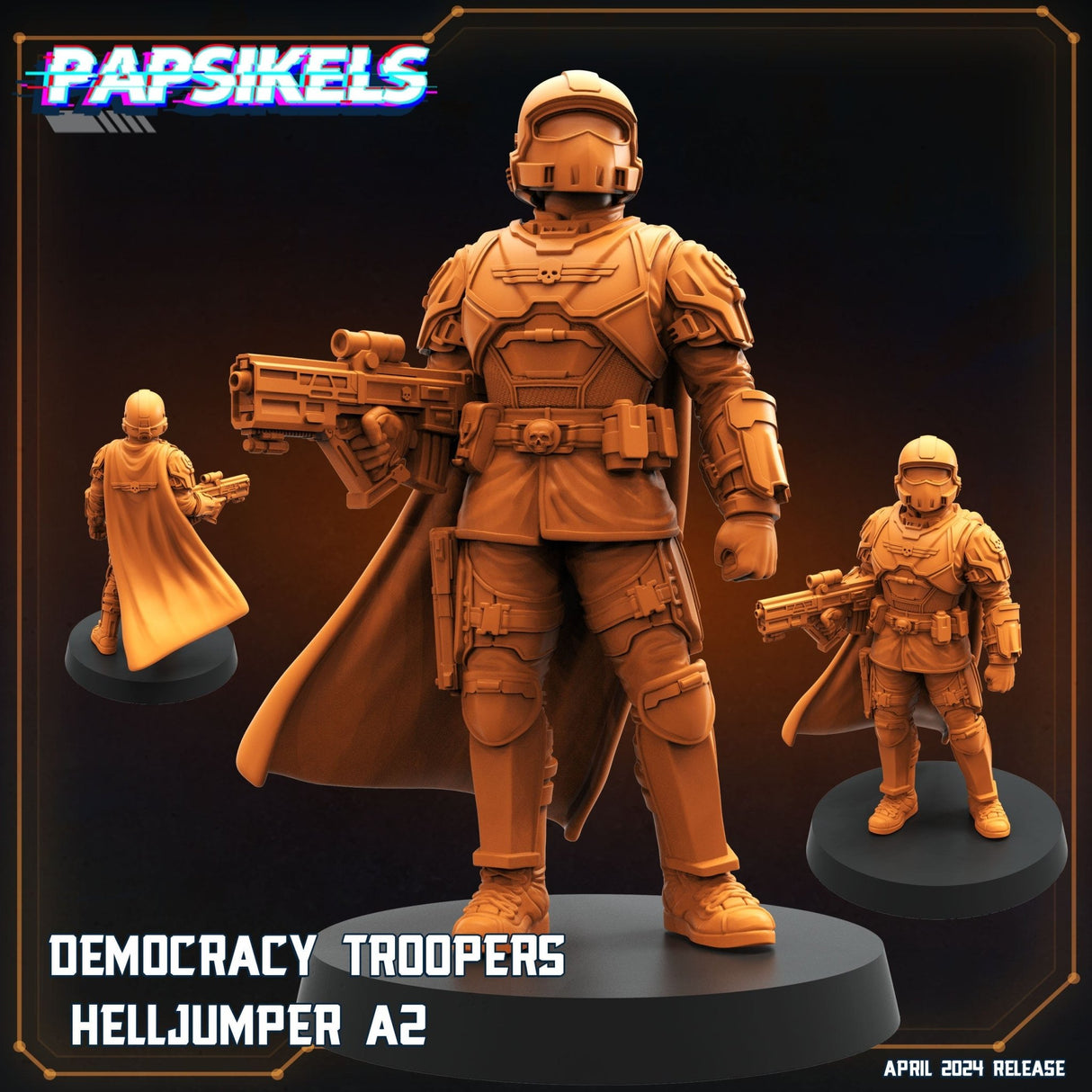 Democracy Troopers Helljumper Miniature | Helljumper 2 - Tabletop RPG & D&D miniature. Perfect for wargaming & collectors