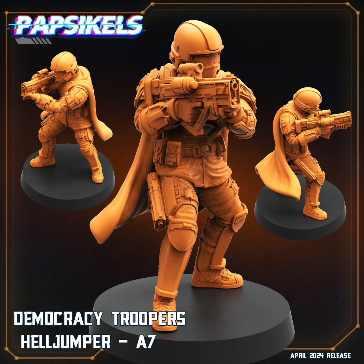 Democracy Troopers Helljumper Miniature | Helljumper 7 - Tabletop RPG & D&D miniature. Perfect for wargaming & collectors