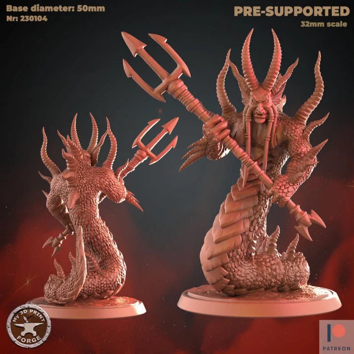 Demon Snakes Miniature | D - Tabletop RPG & D&D miniature. Perfect for wargaming & collectors