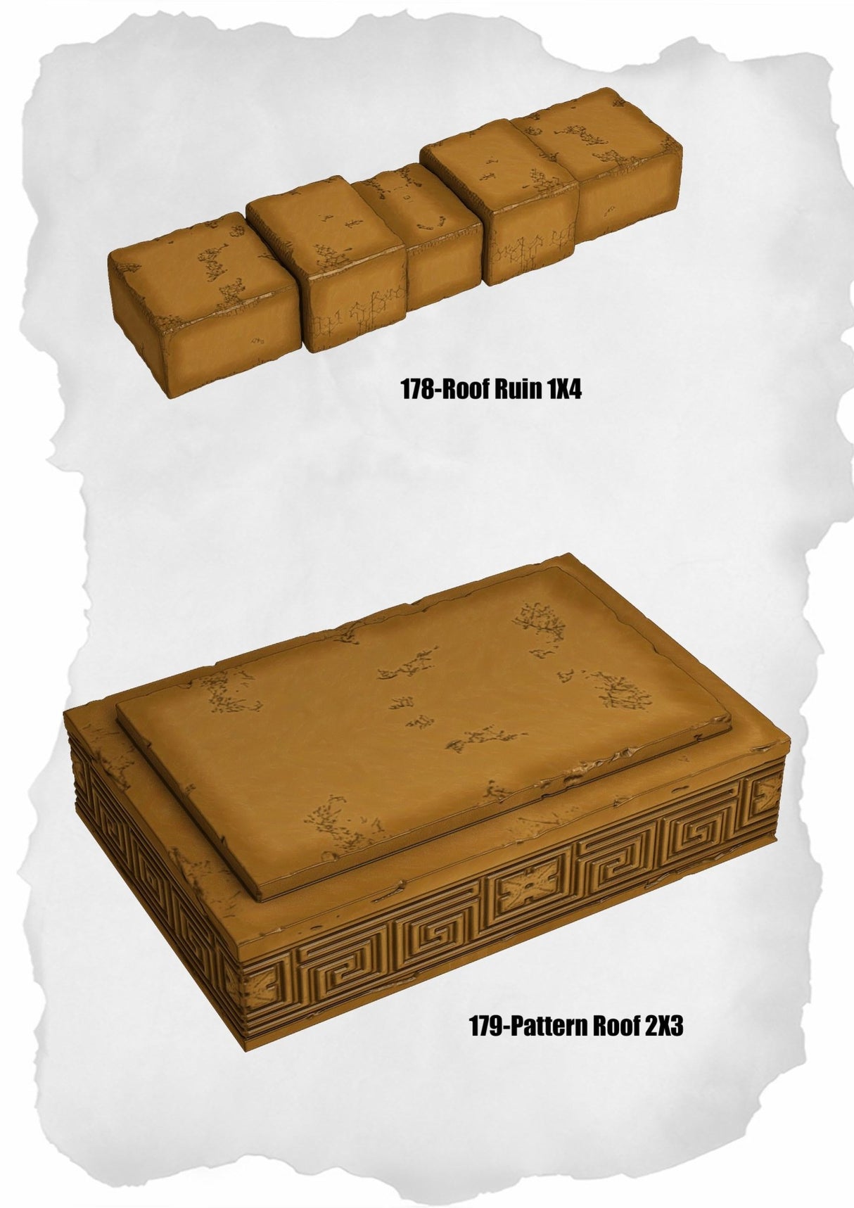 Desert Tiles Pattern Roof Pack (ET 178 to ET 179) | Buy Bundle (2 Blocks) - Tabletop RPG & D&D miniature. Perfect for wargaming & collectors