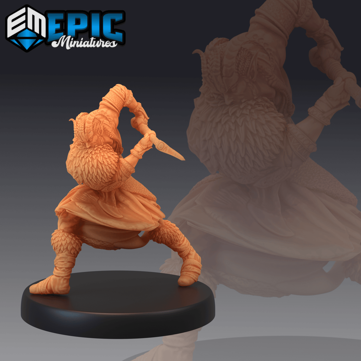 Devil Barbarian Miniature | C - Tabletop RPG & D&D miniature. Perfect for wargaming & collectors
