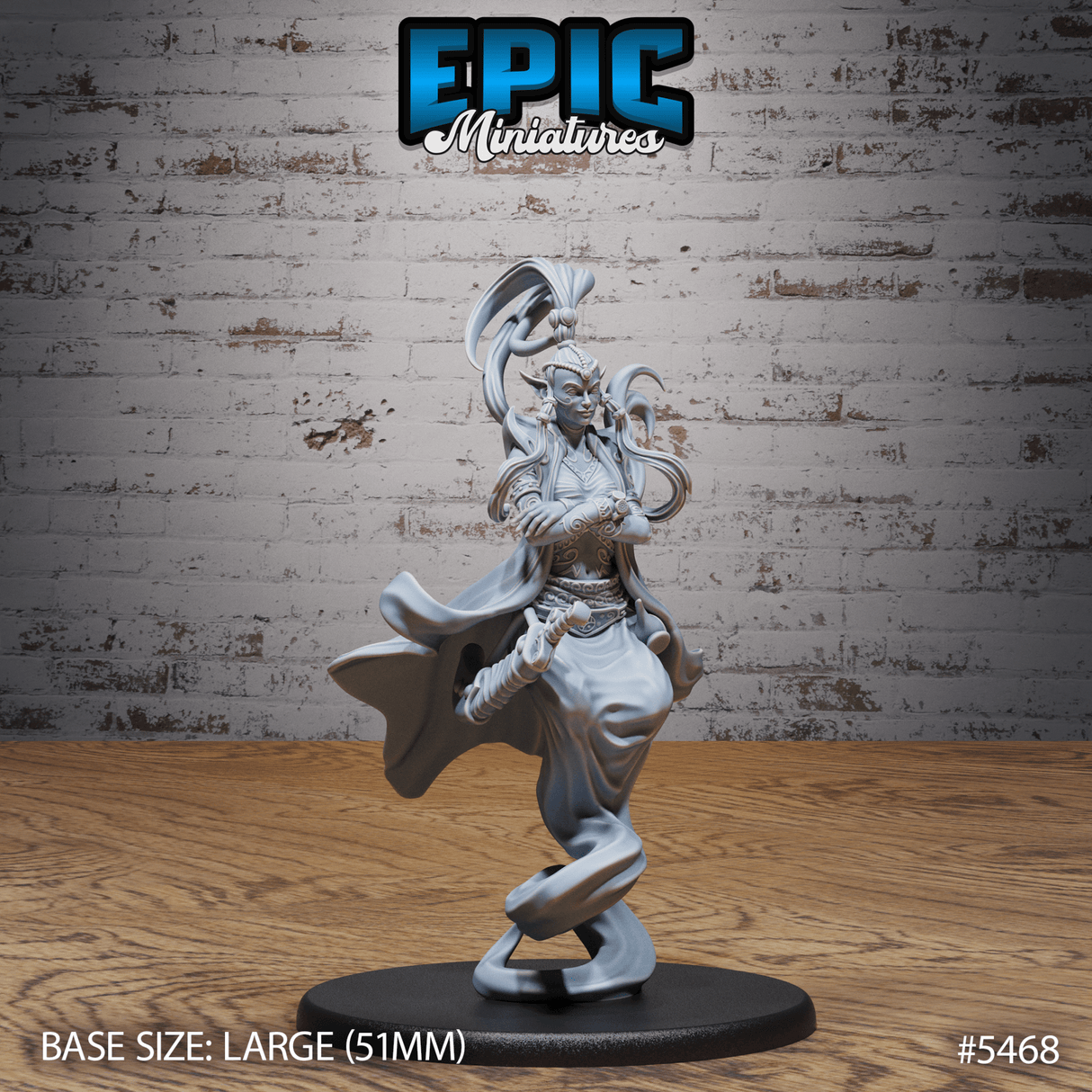 Djinni Female Miniature | B - Tabletop RPG & D&D miniature. Perfect for wargaming & collectors