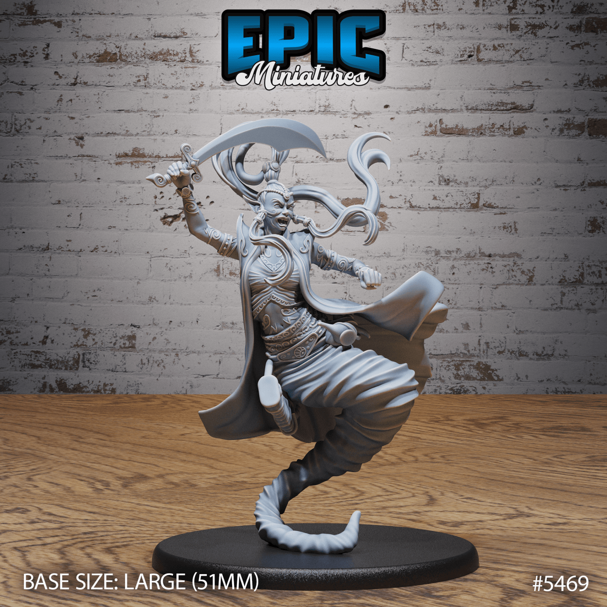 Djinni Female Miniature | C - Tabletop RPG & D&D miniature. Perfect for wargaming & collectors