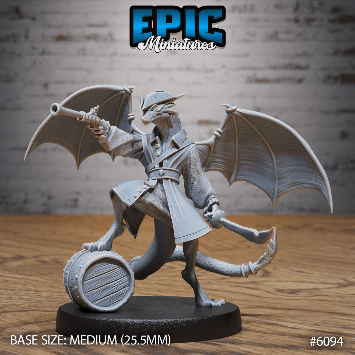 Draco Pirate Miniature | C - Tabletop RPG & D&D miniature. Perfect for wargaming & collectors