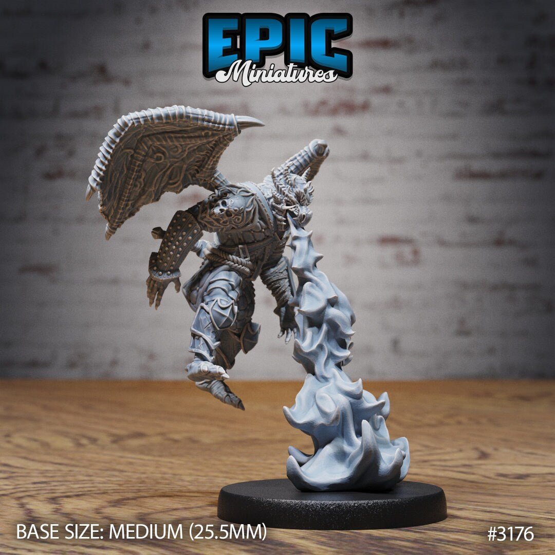 Dragonborn Fighter Miniature | B - Tabletop RPG & D&D miniature. Perfect for wargaming & collectors