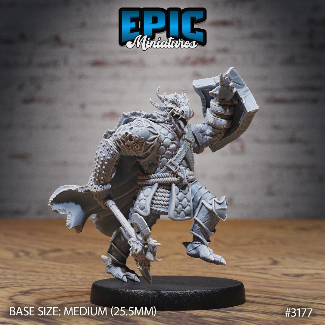 Dragonborn Fighter Miniature | C - Tabletop RPG & D&D miniature. Perfect for wargaming & collectors