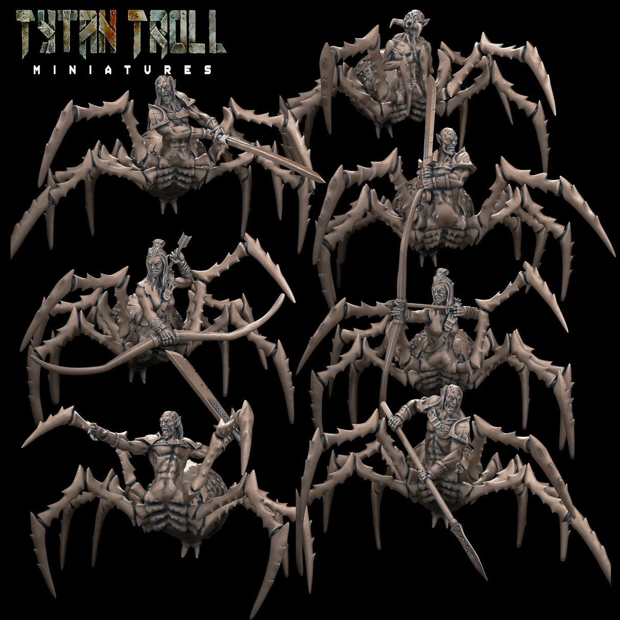 Drider Bundle Miniature | Set of 6 - Tabletop RPG & D&D miniature. Perfect for wargaming & collectors