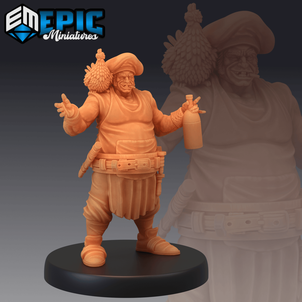 Drunk Cook Miniature | A - Tabletop RPG & D&D miniature. Perfect for wargaming & collectors