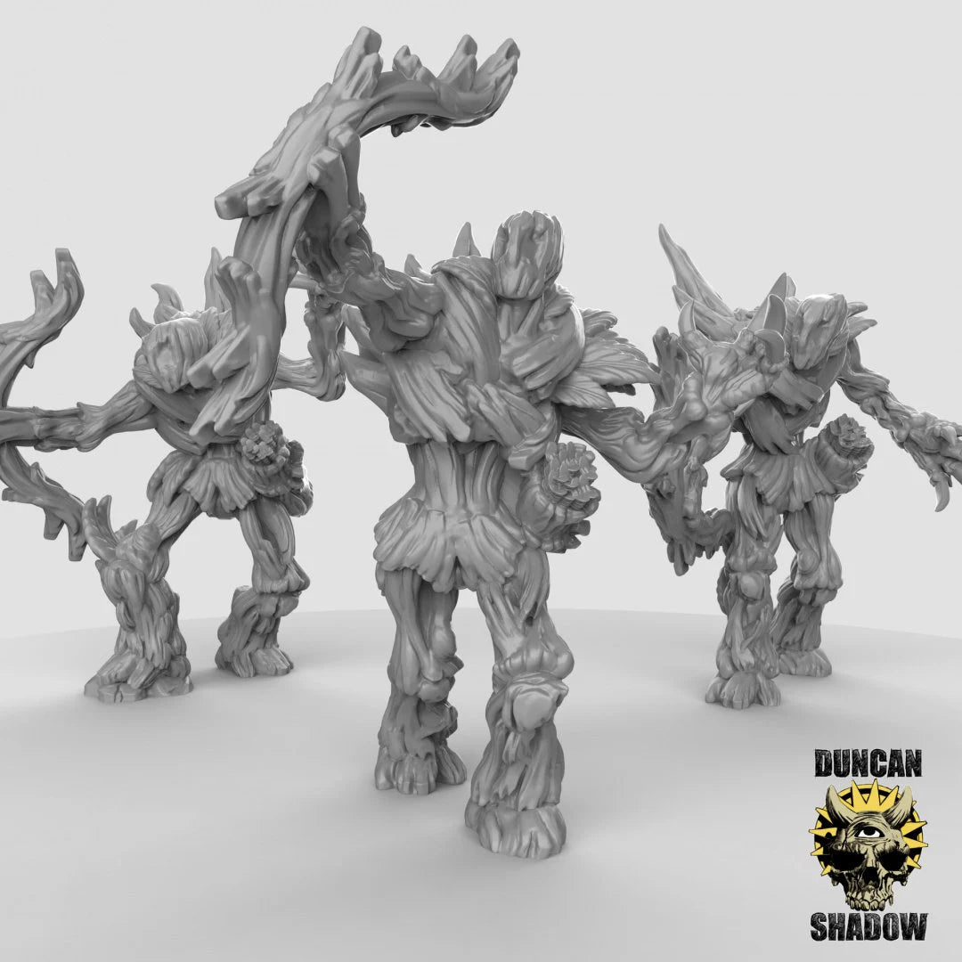 Dryad Treant with bows Miniature | Set of 3 - Tabletop RPG & D&D miniature. Perfect for wargaming & collectors