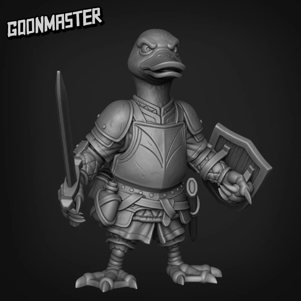 Duck Folk Fighter paladin Miniature | A - Tabletop RPG & D&D miniature. Perfect for wargaming & collectors