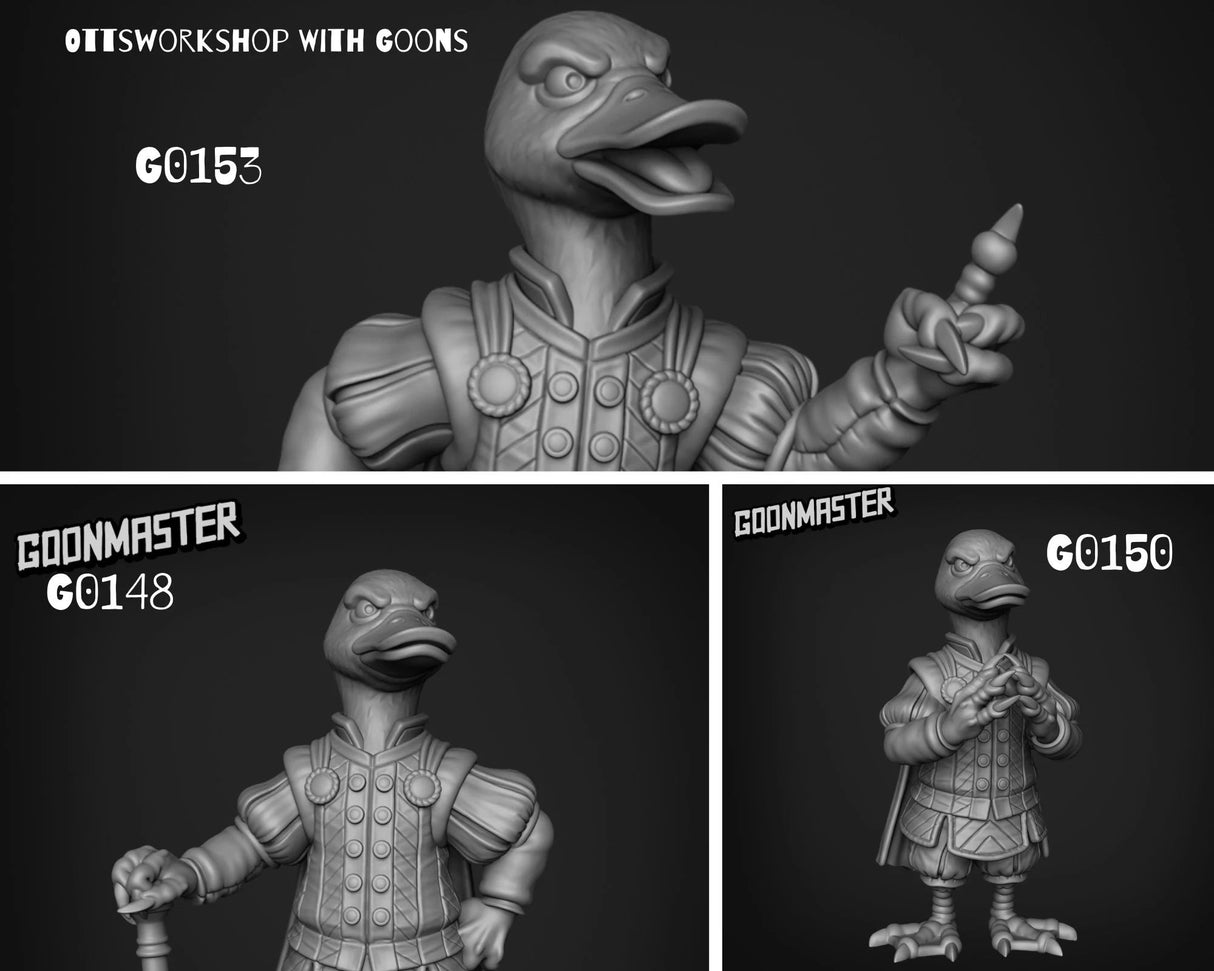 Duck Folk Noble Miniature | Set of 3 - Tabletop RPG & D&D miniature. Perfect for wargaming & collectors