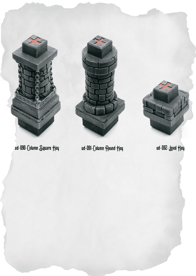 Dungeon Blocks Elevation & Key Structure Pack (UD 090 to UD 092) | Set of 3 - Tabletop RPG & D&D miniature. Perfect for wargaming & collectors