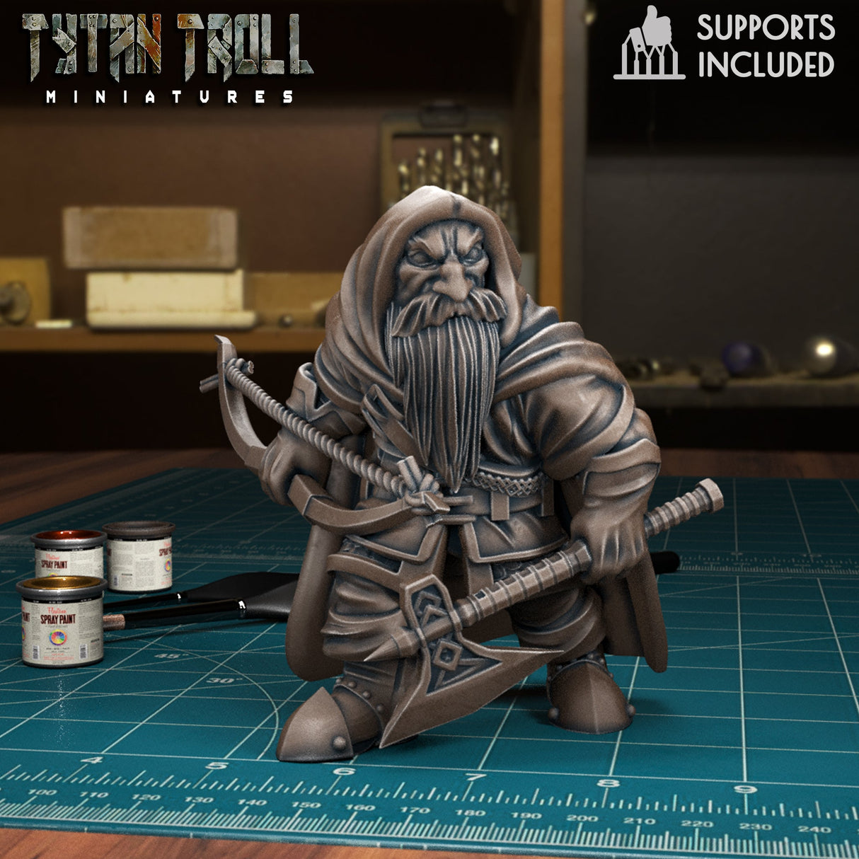 Dwarf Bundle Miniature | B - Tabletop RPG & D&D miniature. Perfect for wargaming & collectors