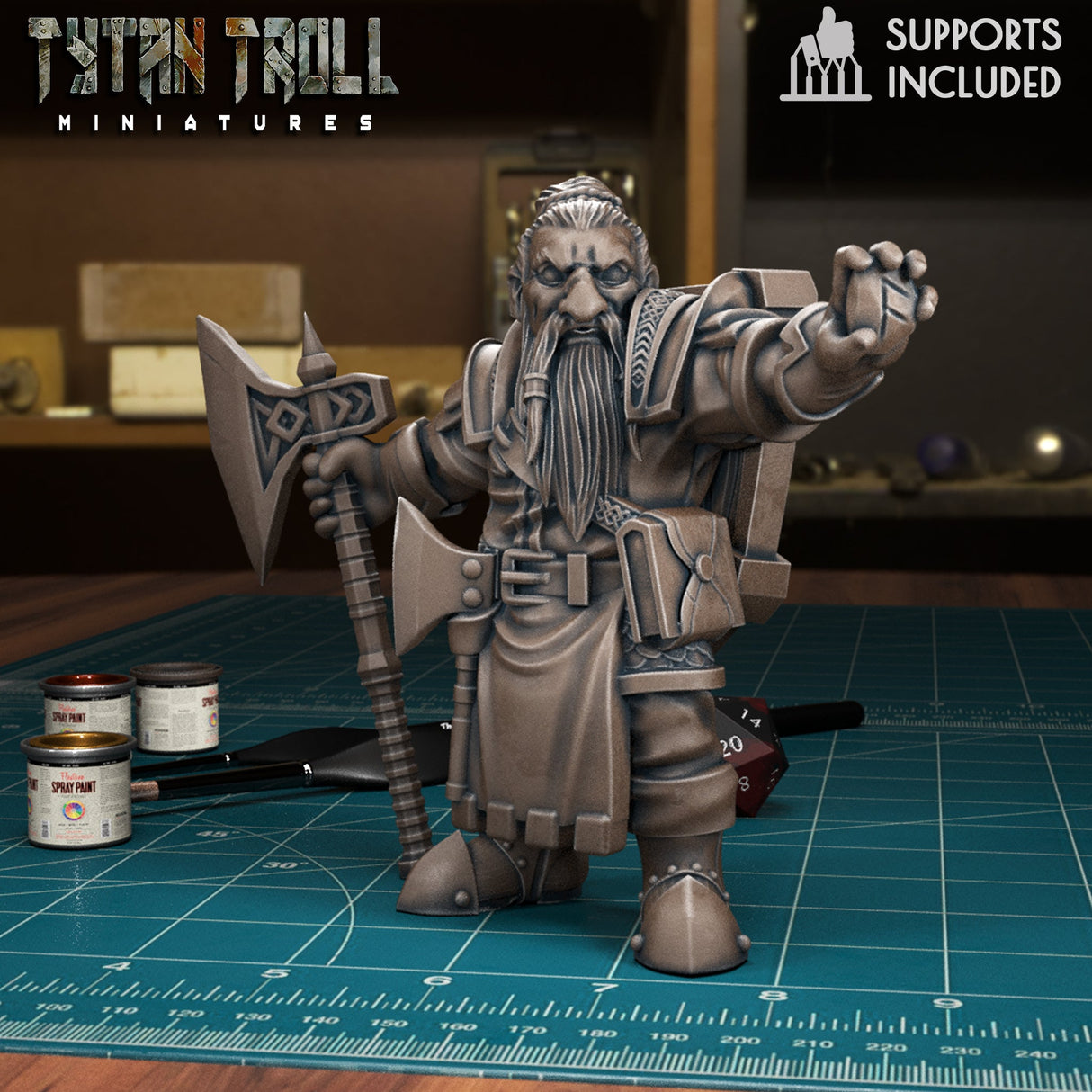 Dwarf Bundle Miniature | E - Tabletop RPG & D&D miniature. Perfect for wargaming & collectors