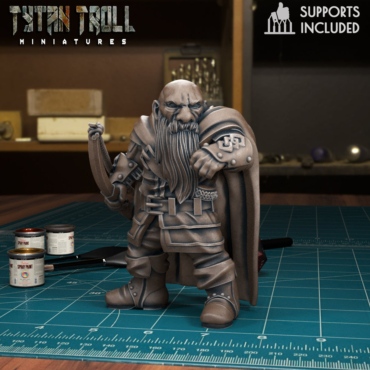 Dwarf Bundle Miniature | F - Tabletop RPG & D&D miniature. Perfect for wargaming & collectors
