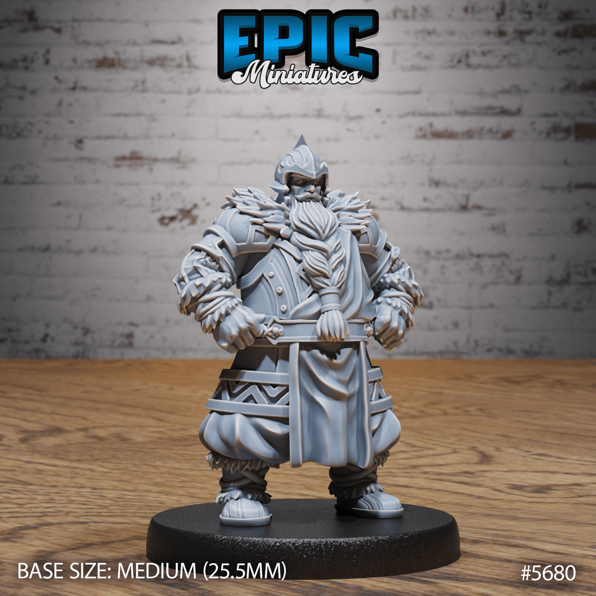 Dwarf Fighter Miniature | A - Tabletop RPG & D&D miniature. Perfect for wargaming & collectors
