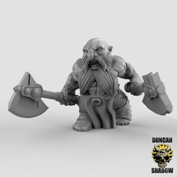 Dwarf Beserker Miniature | C - Tabletop RPG & D&D miniature. Perfect for wargaming & collectors