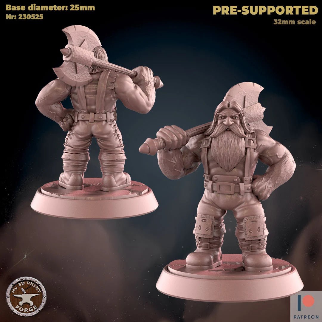 Dwarf Forester Npc Miniature | A - Tabletop RPG & D&D miniature. Perfect for wargaming & collectors