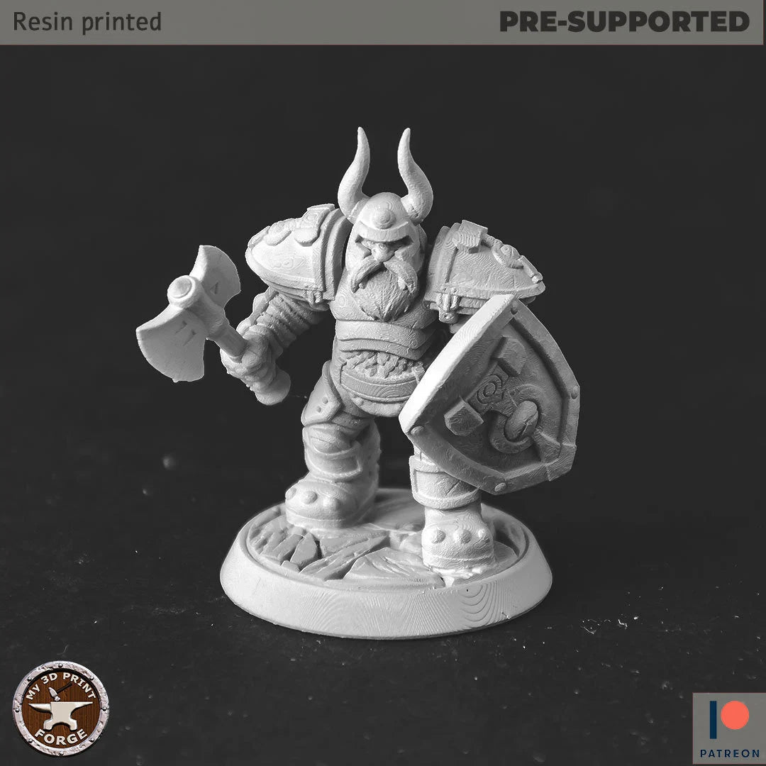 Dwarf Guards Miniature | B - Tabletop RPG & D&D miniature. Perfect for wargaming & collectors