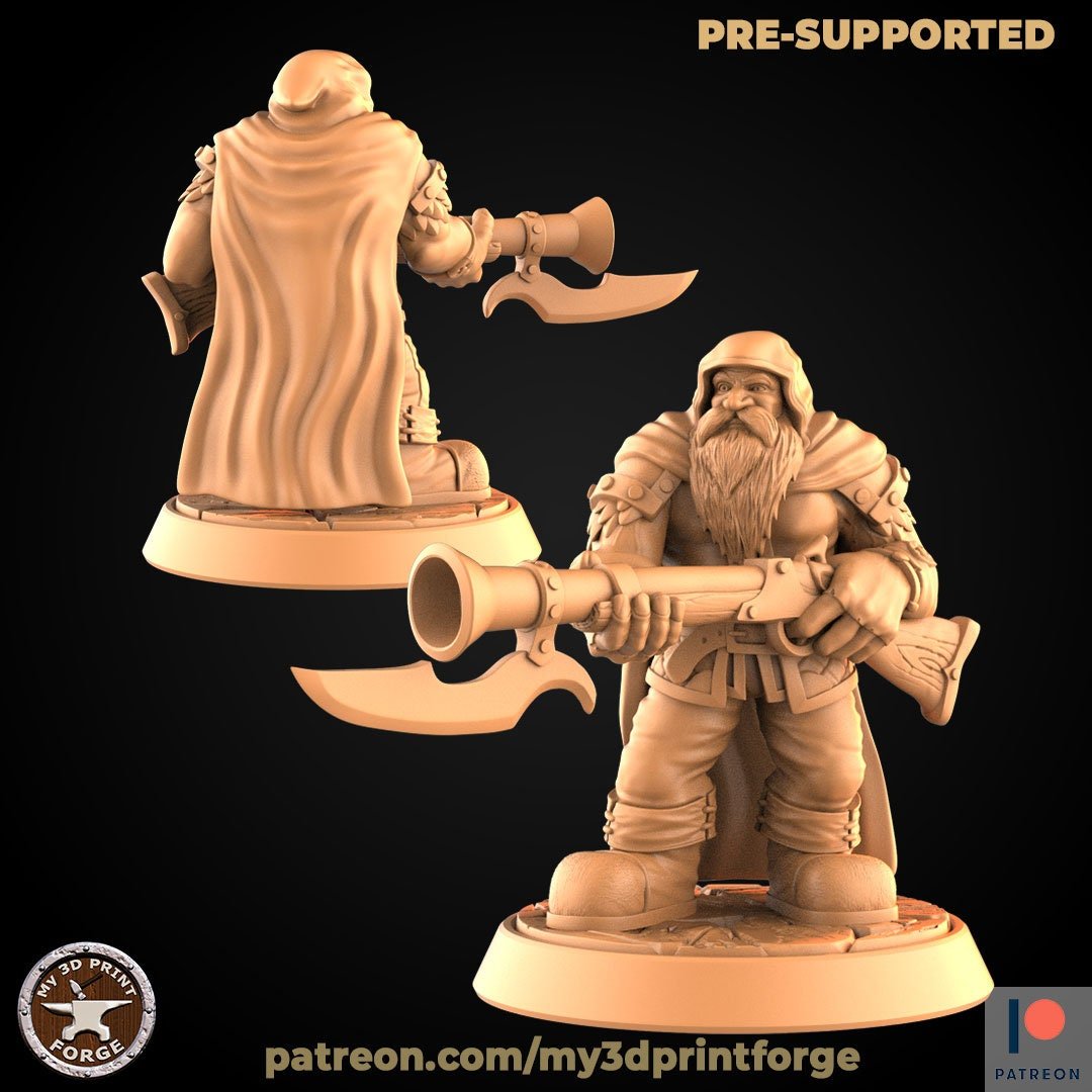 Dwarf Ranger Miniature | 262 - Tabletop RPG & D&D miniature. Perfect for wargaming & collectors