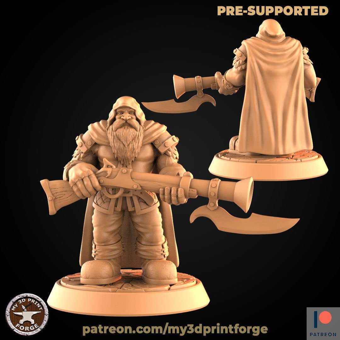 Dwarf Ranger Miniature | 264 - Tabletop RPG & D&D miniature. Perfect for wargaming & collectors