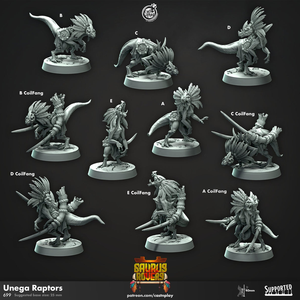 Dwarf Unega Raptors, Vulcan Dwarves Miniature | Raptor A - Tabletop RPG & D&D miniature. Perfect for wargaming & collectors