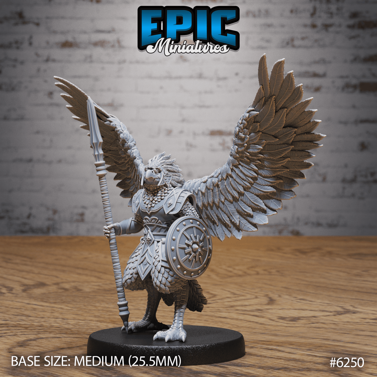 Eagle Folk Fighter Miniature | A - Tabletop RPG & D&D miniature. Perfect for wargaming & collectors