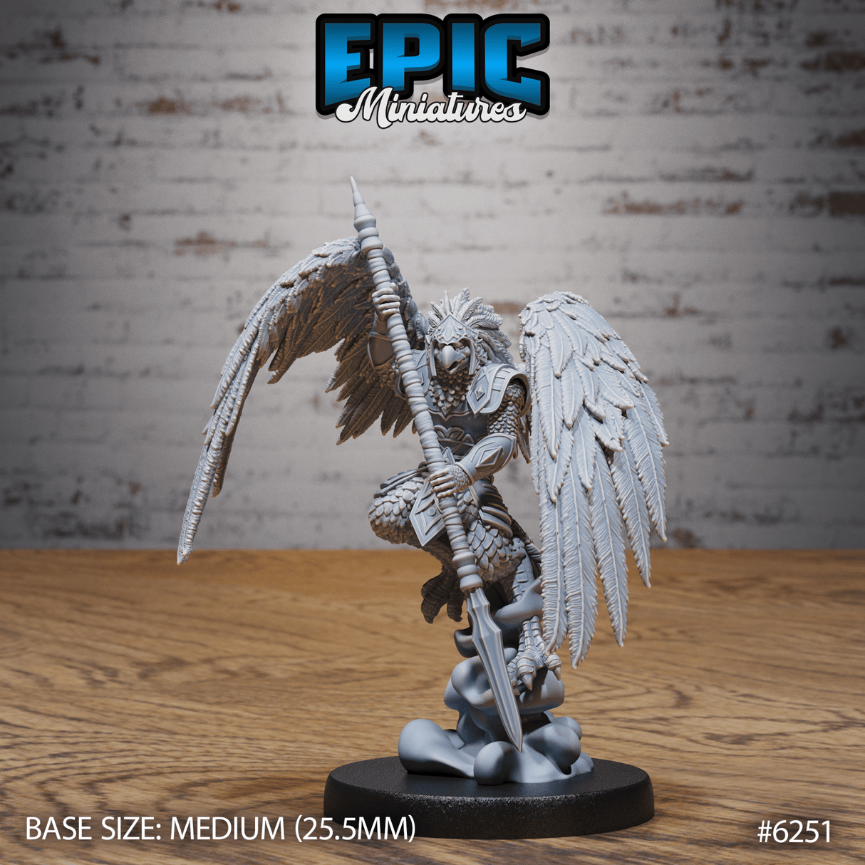 Eagle Folk Fighter Miniature | B - Tabletop RPG & D&D miniature. Perfect for wargaming & collectors