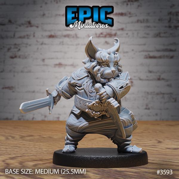 Eastern Cat Folk Miniature | 3593 - Tabletop RPG & D&D miniature. Perfect for wargaming & collectors