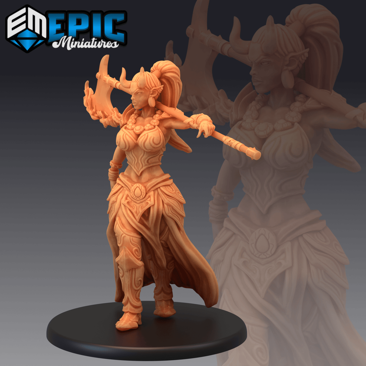 Female Efreeti Miniatures | A - Tabletop RPG & D&D miniature. Perfect for wargaming & collectors