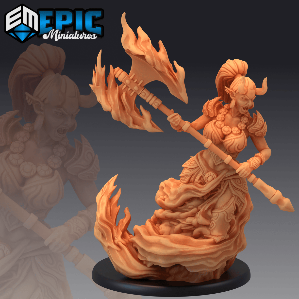Female Efreeti Miniatures | C - Tabletop RPG & D&D miniature. Perfect for wargaming & collectors