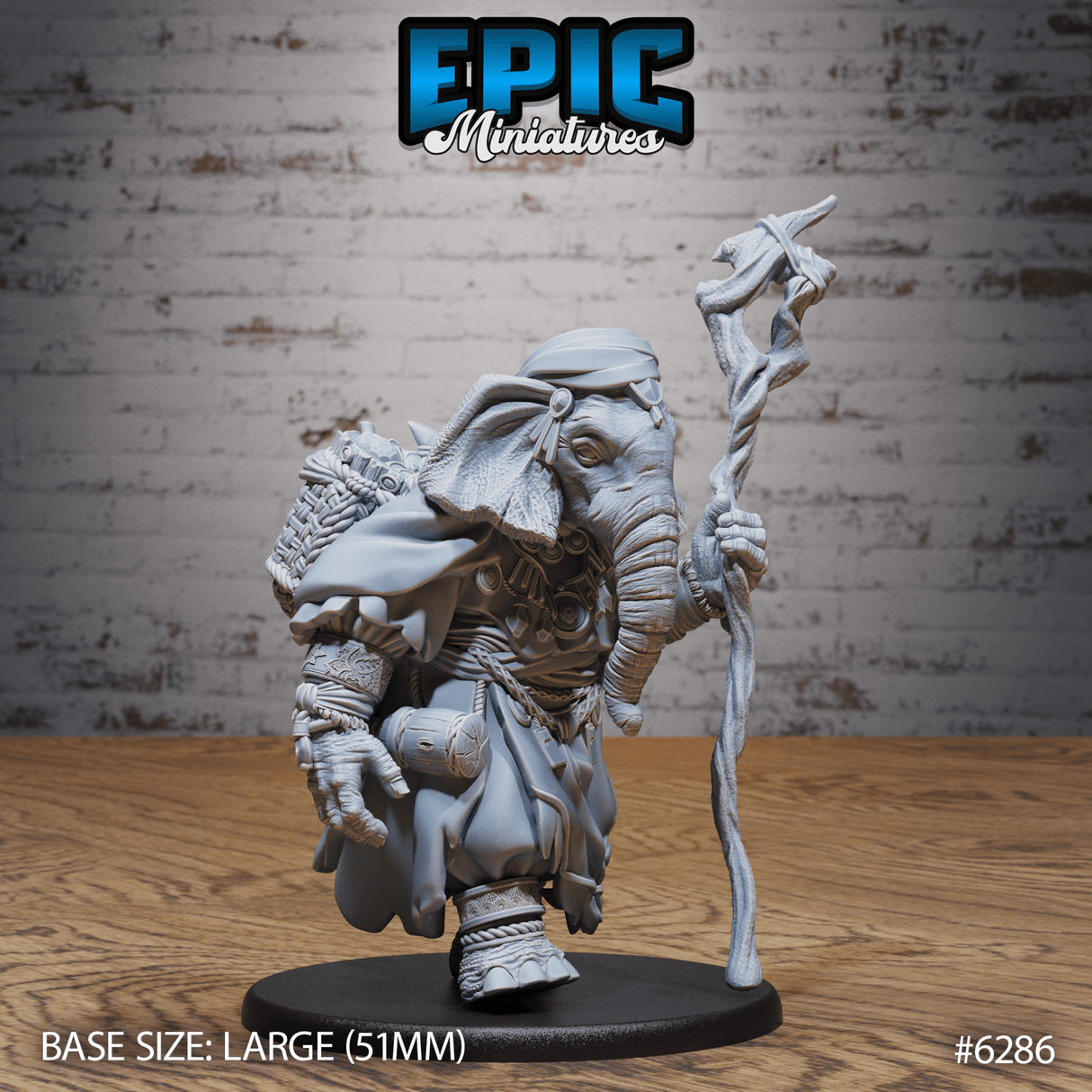 Elephant Folk Druids Miniature | A - Tabletop RPG & D&D miniature. Perfect for wargaming & collectors