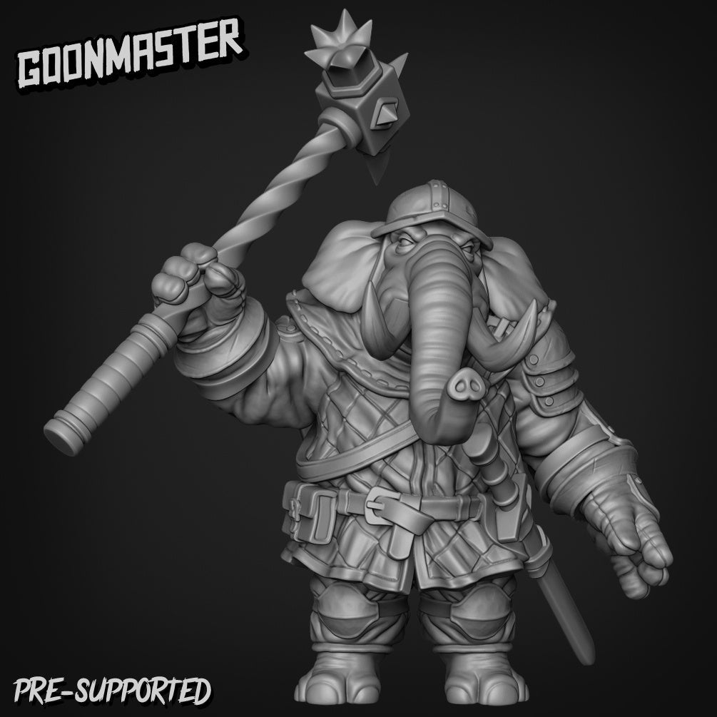 Elephant Folk Fighter Miniature - C - 32mm