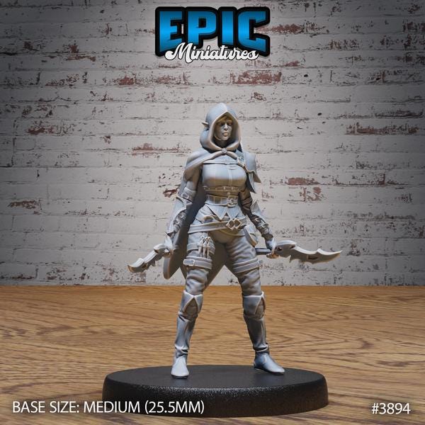 Elf Guild Rogue Miniature | 3894 - Tabletop RPG & D&D miniature. Perfect for wargaming & collectors