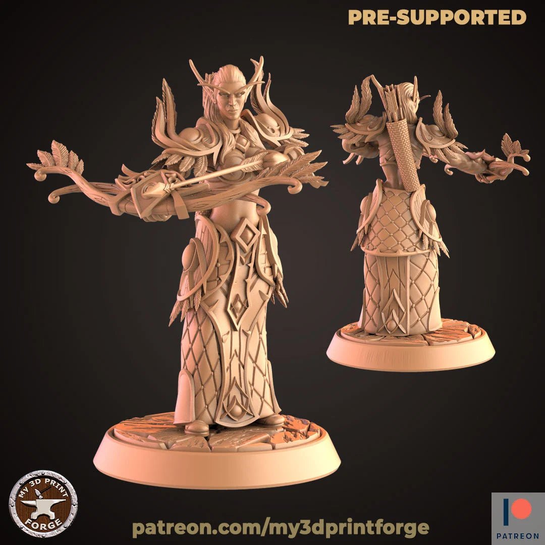 Elf Hunter Miniature | B - Tabletop RPG & D&D miniature. Perfect for wargaming & collectors