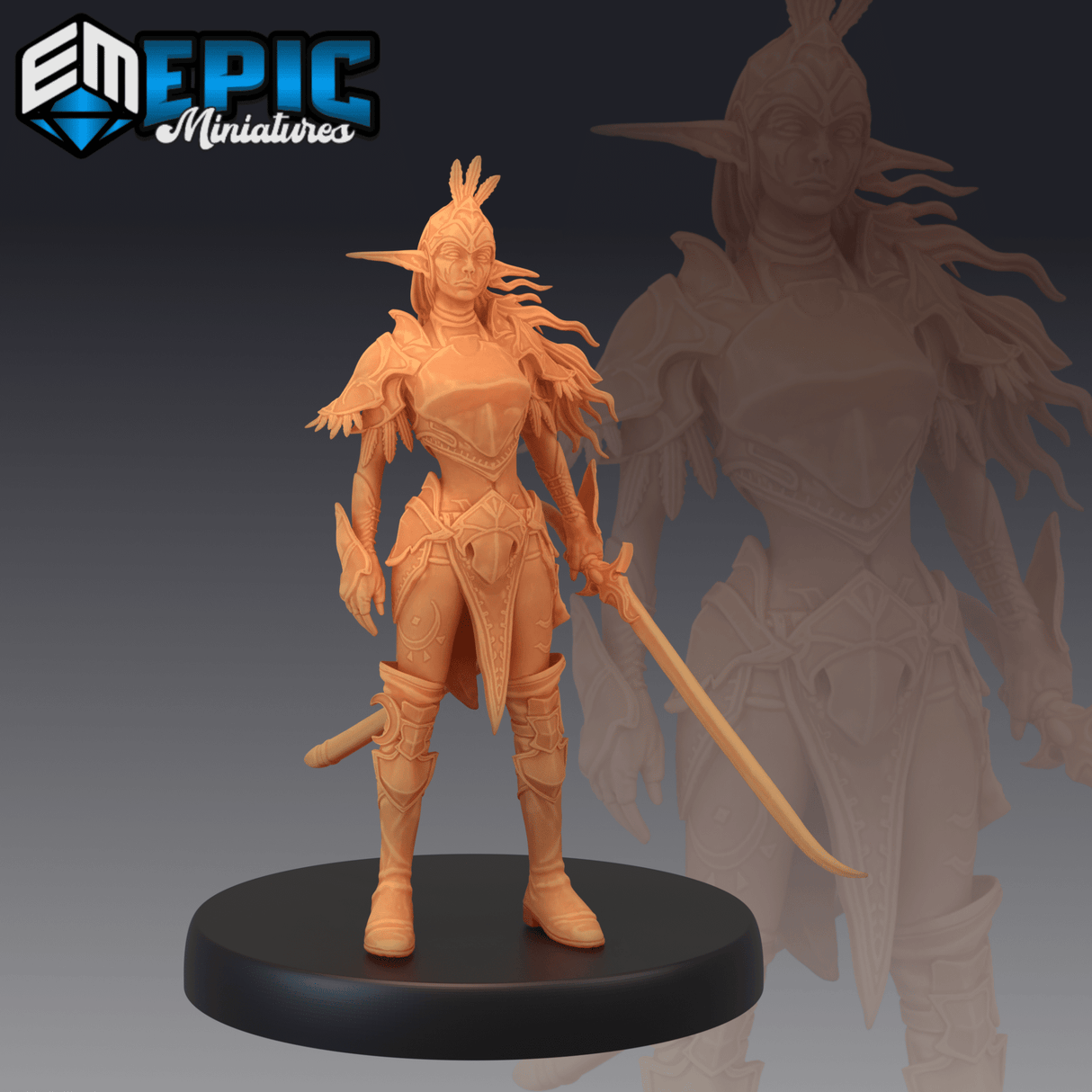 Elven Moonrunner Miniature | A - Tabletop RPG & D&D miniature. Perfect for wargaming & collectors