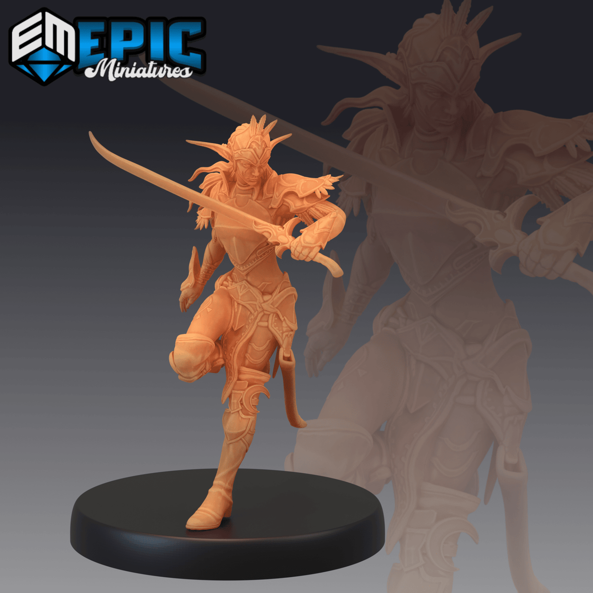 Elven Moonrunner Miniature | E - Tabletop RPG & D&D miniature. Perfect for wargaming & collectors