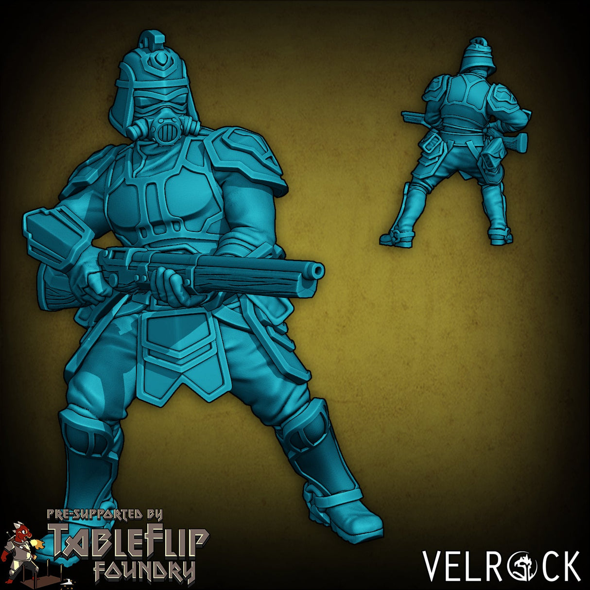 Enforcers with musket Miniature | B - Tabletop RPG & D&D miniature. Perfect for wargaming & collectors