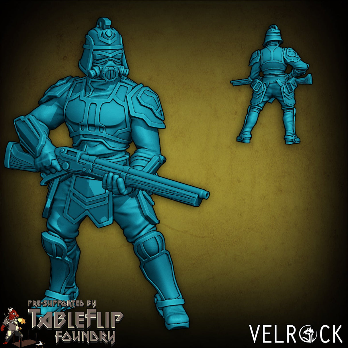 Enforcers with musket Miniature | E - Tabletop RPG & D&D miniature. Perfect for wargaming & collectors