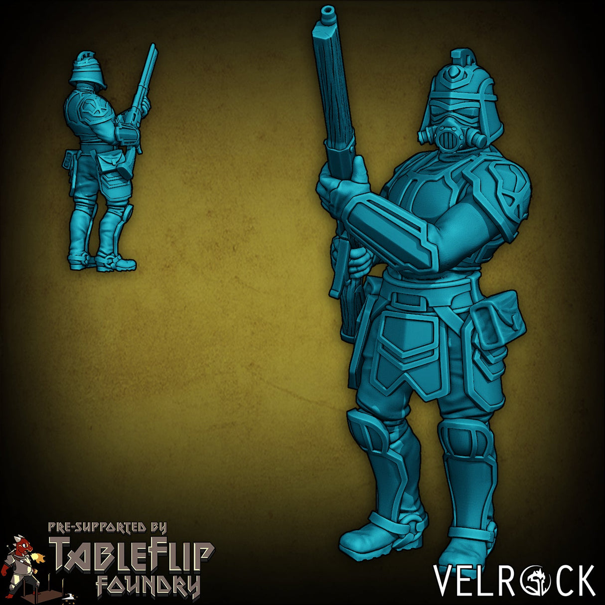 Enforcers with musket Miniature | F - Tabletop RPG & D&D miniature. Perfect for wargaming & collectors